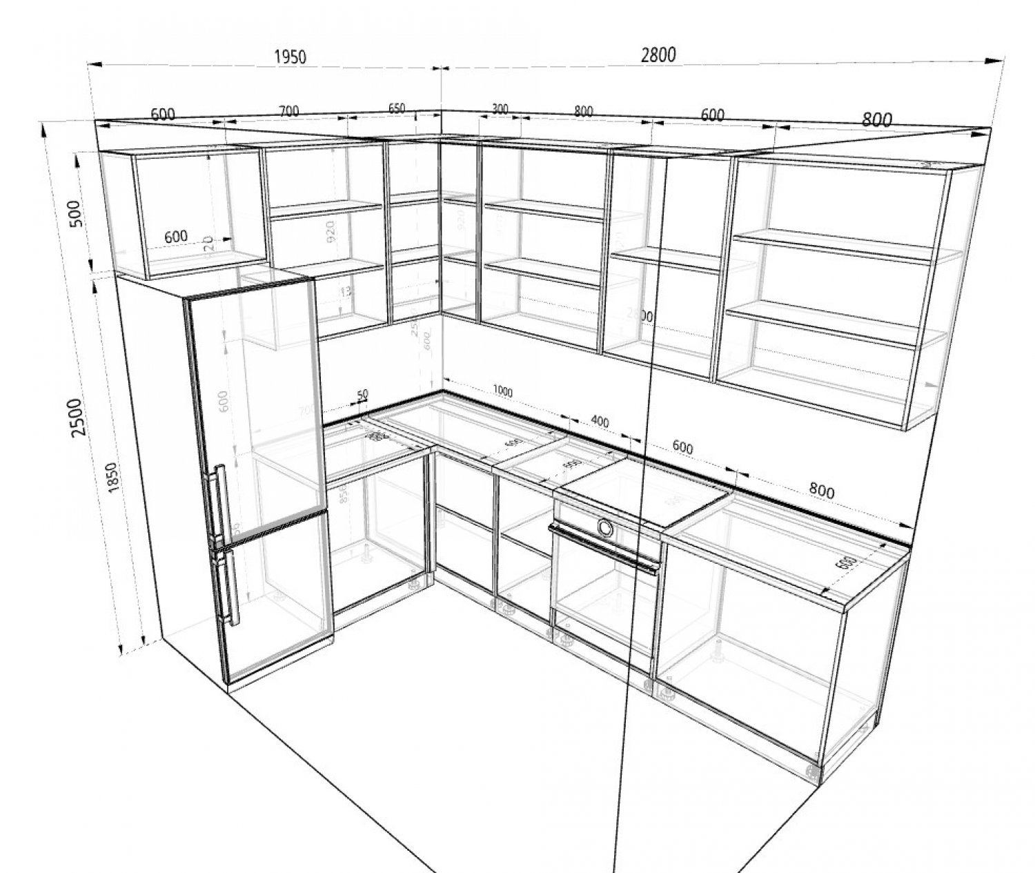 Правильное расположение шкафов на кухне угловой